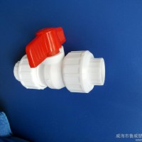 供应 山东威海鲁威塑业 LW 塑料双活结球阀 管件